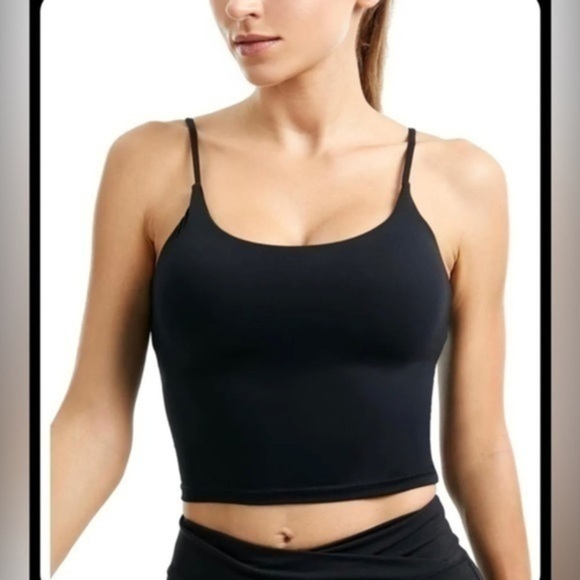 NWT AB-Eleven Camisole Longline Adjustable Strap Strappy padded Sports Bra sz M - Picture 1 of 7
